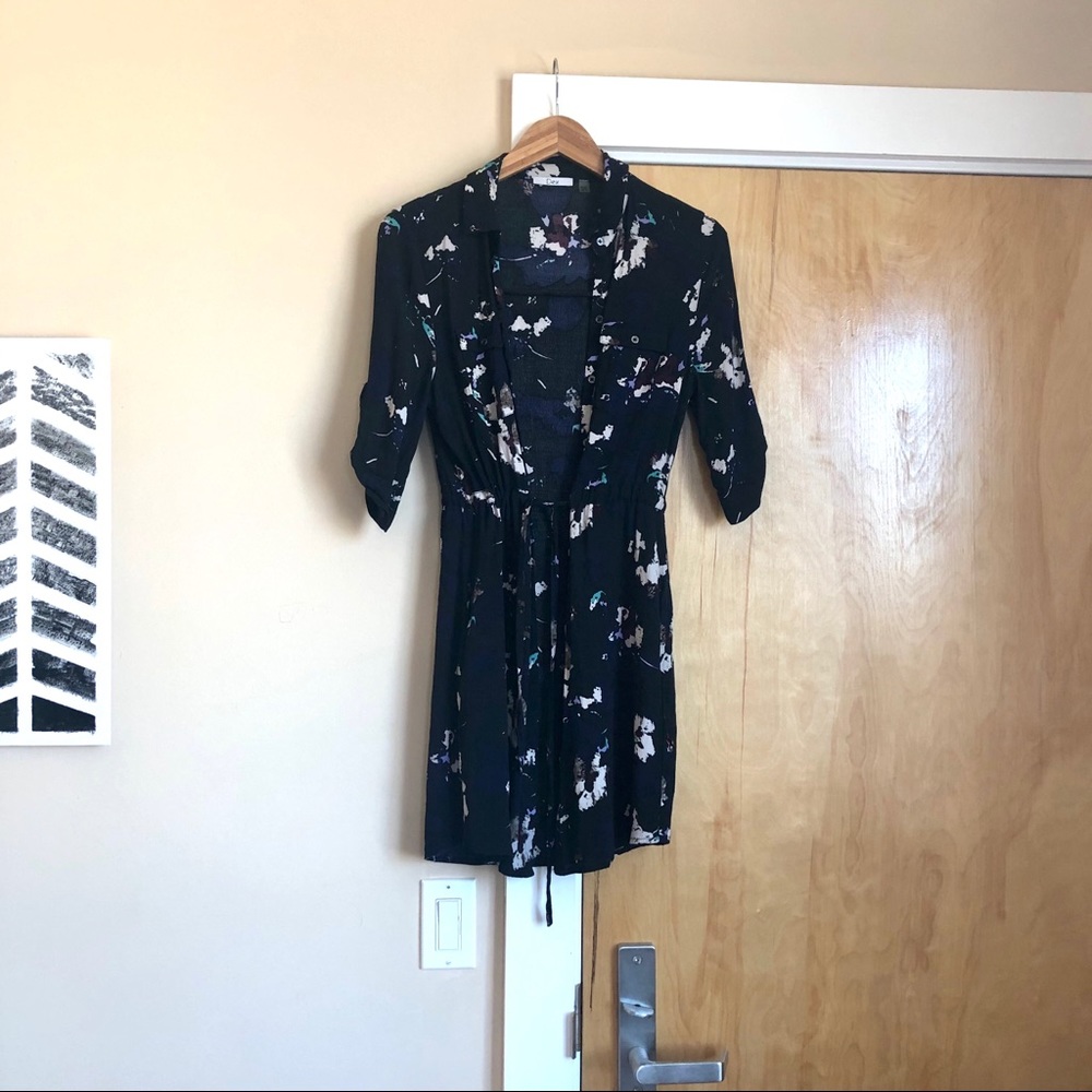 Dex button up navy & black kimono / dress
